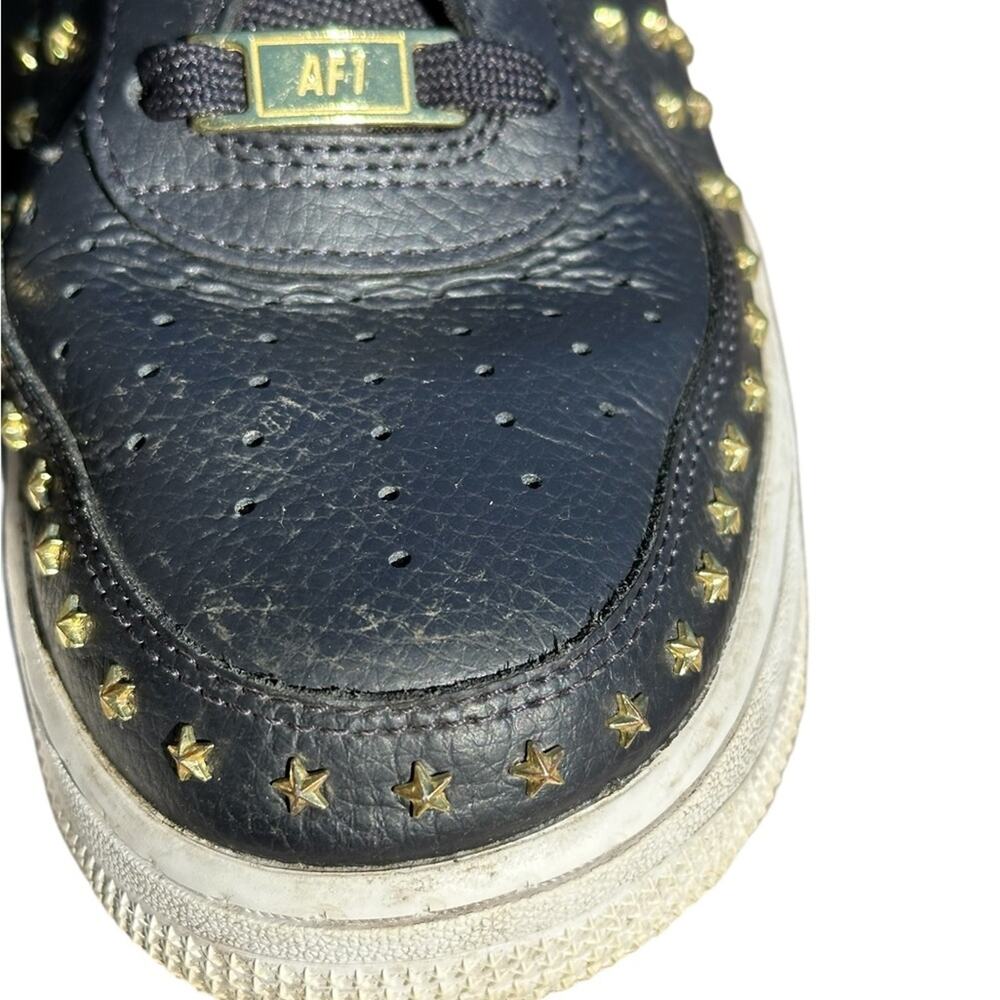 Nike Air Force 1 Black and Gold Stars Studded Sneakers GUC Size 9 - Picture 6 of 16